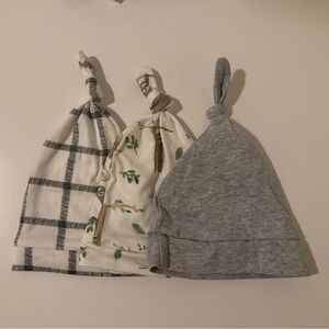 Like New! Set of 3 Baby Knot Hats, Newborn